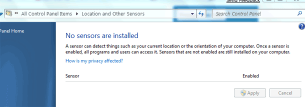 windows 7 beta review sensors