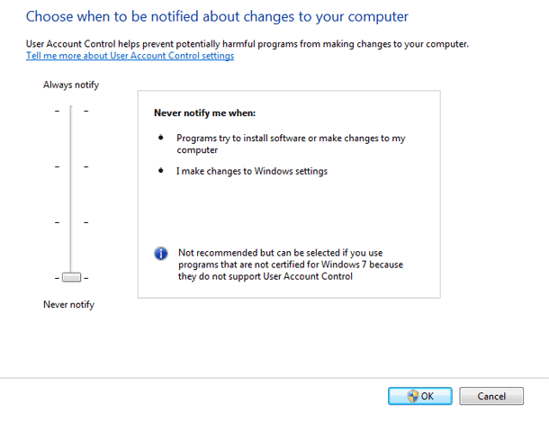 windows 7 beta review user account control
