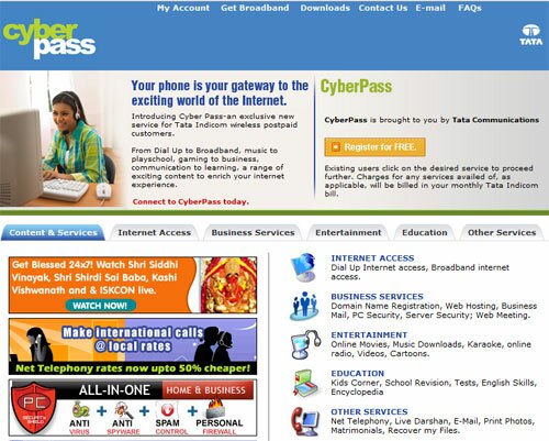 tata indicom cyberpass value added services