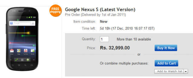 buy nexus one in india